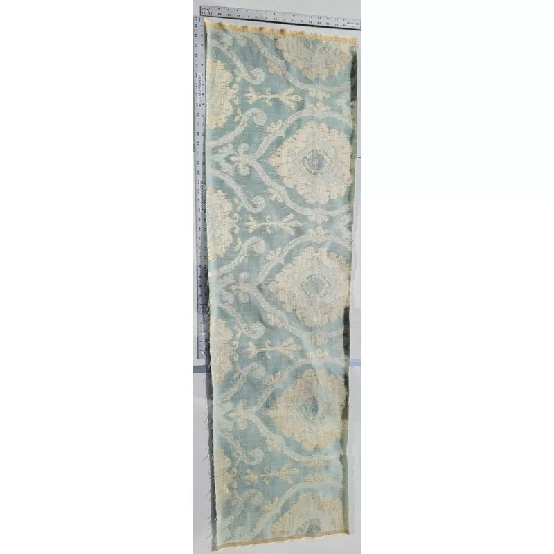 0.5 Yd Scalamandre Libretto Light Teal Blue Medallion Lampas MSRP USD 256/Y (Copy)