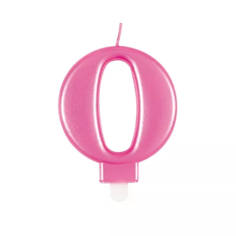 0 Pink Number Candle