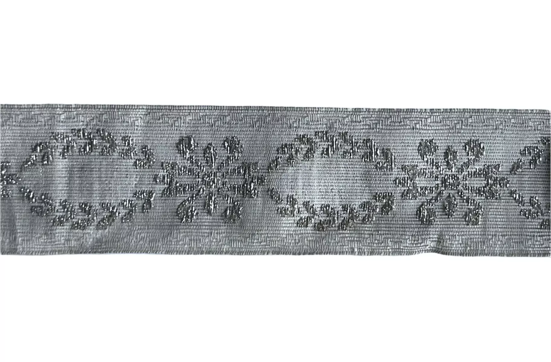 1 5/8″ Garland Vintage Metallic Silver Brocade Ribbon (Made in France)