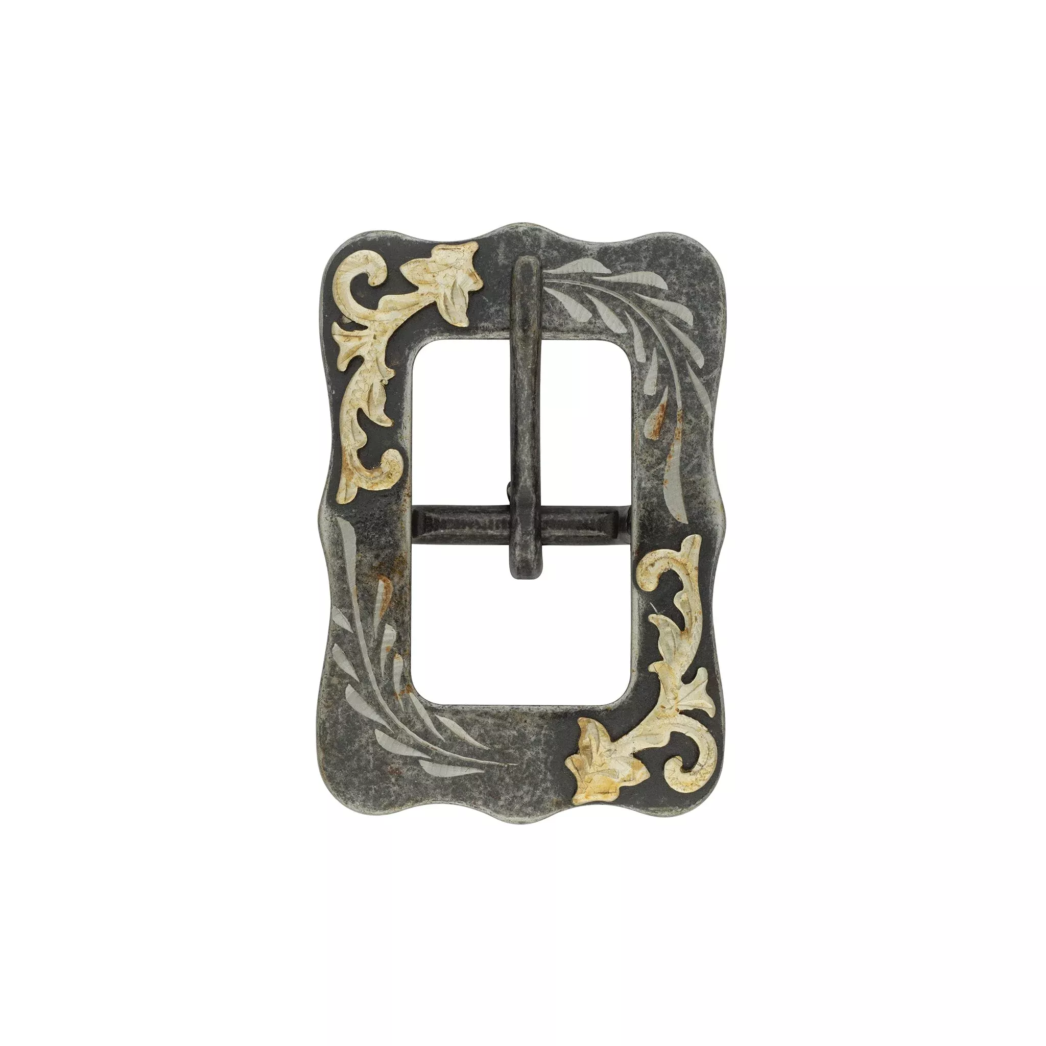 #1872 Contoured Center Bar Buckle Buffed Black Steel,