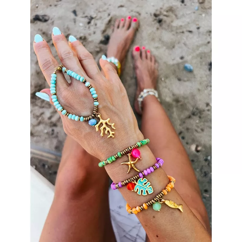 Zomerbedeltjes exotische armbanden in verschillende kleuren: Groen